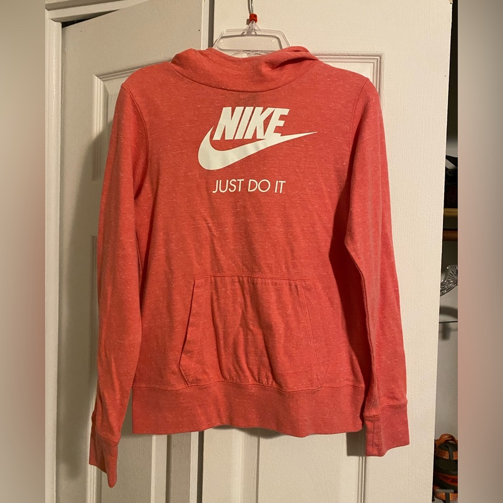 Nike youth large light hoodie heather coral color